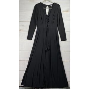 VENUS | Dresses | Venus Lace Up Ruffle Maxi Dress Pink Sz L Womens |  Poshmark